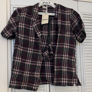 Women’s PACT chalet plaid flannel sleep set. Size M
